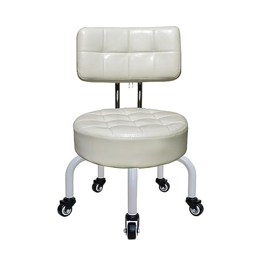 Blanco Hogar Oficina Sillones, Sillón Pequeño Negro, Marrón Silla Baja De Escritorio De Trabajo, con Respaldo Y Ruedas Altura 26cm Pedicura para Adultos SPA