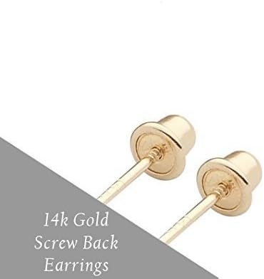 14k Yellow Gold Solitaire Made with Cubic Zirconia Round CZ Stud Earrings - Image 8