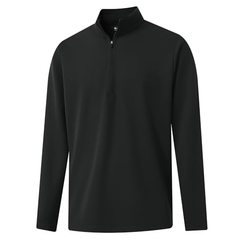 M MAELREG Mens Quarter Zip Pullover Dry Fit Mock Neck Long Sleeve