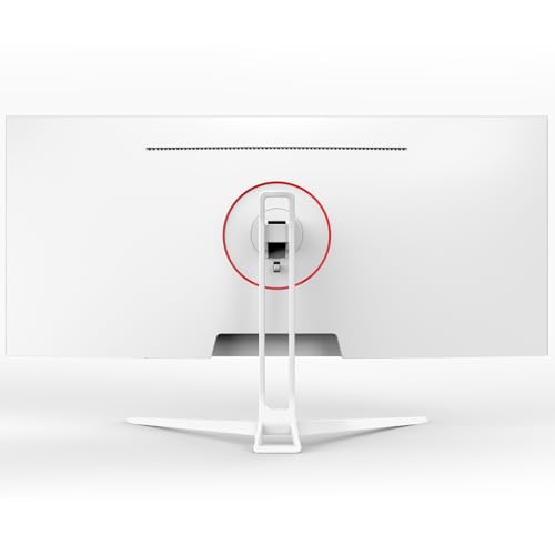 CRUA 34'' White Gaming Monitor, 165HZ/144HZ, WQHD IPS UltraWide Screen Computer Monitors with Built-in Speakers, Support - Additional View