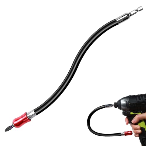 GEINXURN Flexibler Bithalter Magnetisch 300mm Lang, Biegsame Welle Schraubendreher Verlängerung Schnellwechsel 1/4” Sechskantschaft Universell Bit Halter Extension Verlängerung mit 25mm PZ2 Bit