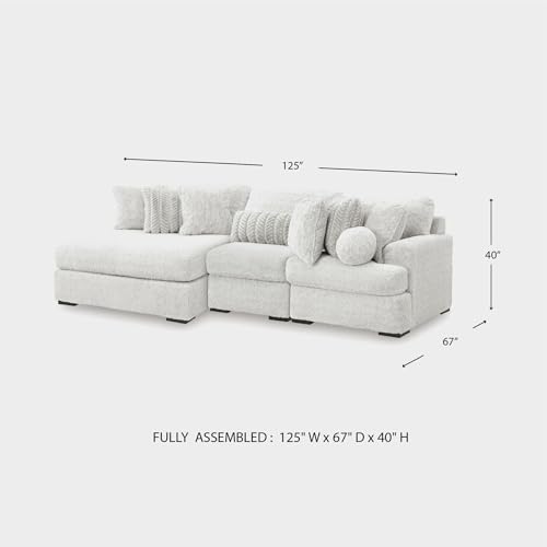 Image of Signature Design by Ashley 3-Piece Modular Sectional with Chaise, White
