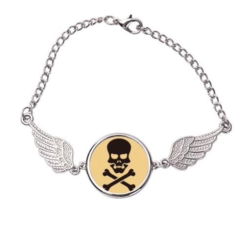 Bracelet ailes d'ange Art Déco bracelet mode Halloween en métal taille M pour adulte
