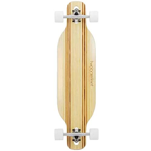 Two Bare Feet Bamboo Series Longboard Skateboard Complete Premium Pro Model (Bradley - White Wheels)