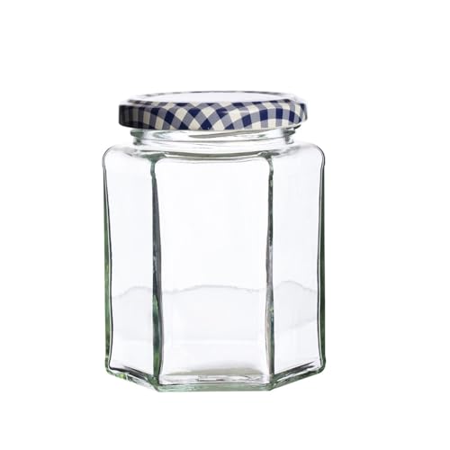 Image of Kilner Premium 280ml Hexagonal Twist Top Airtight Glass Jar for Herbs, Spices, Jams, Chutneys | Transparent, Reusable, Eco-Friendly Kitchen Storage Container