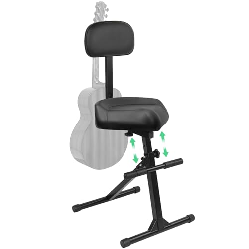 UPELLA Saddle Guitar Stool with Back Support and Guitar...