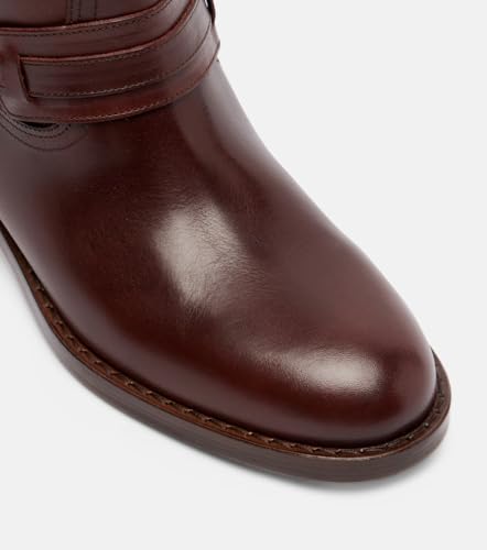 Women's Cowboy Ankle Boots Suede Chunky Heel Western Bootie Round Toe Buckle Strap Riding Boots Comfortable Fashion Shoes For Casual Vacation Work3