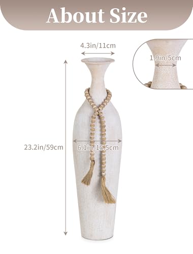 Image of Sziqiqi Metal Tall Floor Vase, Large Boho Vase with Bead for Pampas Grass