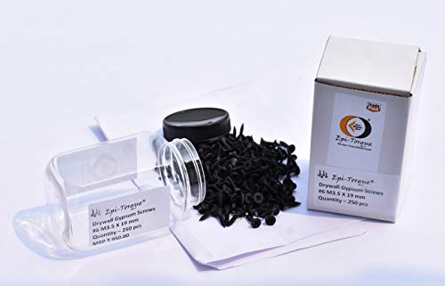 Image of Drywall Gypsum Black Screw Sharp Point Size #6 M3.5 X 19mm (Pack of 250 Pcs)