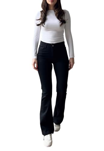 TodTan Women Flare Jeans High Waisted Bell Bottom Stretch Boyfriend Casual Denim Pants
