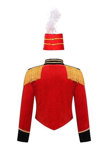 Girls Boys Marching Band Jacket and Hat Outfit Set for Kids Team Performance Drummer Drum Major Uniforms4