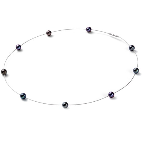 Preisvergleich Produktbild Monomania Damen-Collier Edelstahl 9 Süßwasserperlen grau 42 cm 40305
