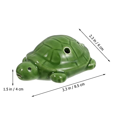 Milisten N3821U8HC9PJS18LA 6 Hole Alto Ocarina Ceramic Ocarina Green Turtle Shape Chamber Musical Instrument Ocarina Flute thumb #2