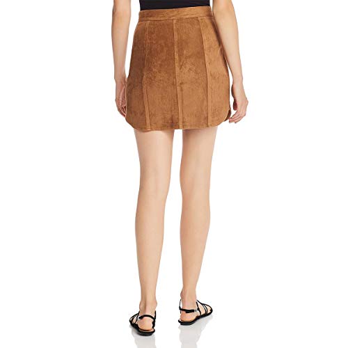 Steve Madden Women's Alright Button Front Faux Suede Skirt2