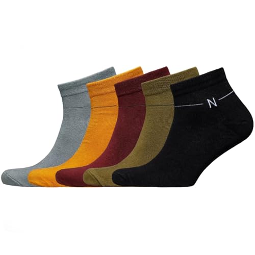 NUDUS Men’s Fashion Low Socks - 5 Pair Bamboo Rayon Socks - For Dry Feet