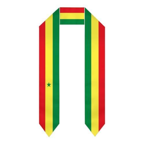 Vintage Senegal Senegalese Flag Graduation Stole Sash Shawl Class of 2025 for Men Women Soft Scarf for International Students Teachers Study Aboard Graduate Gift 72 inches Unisex