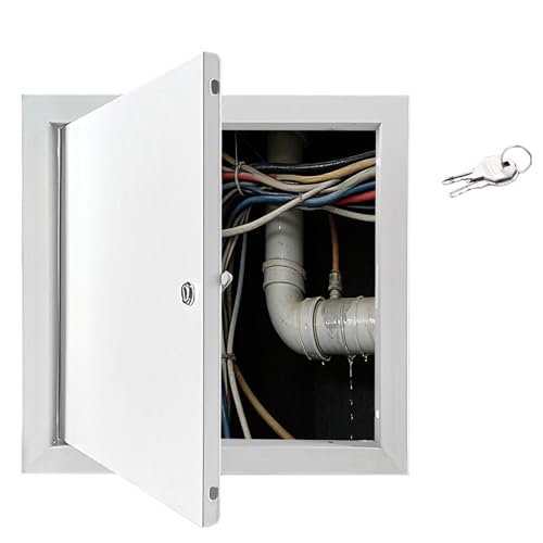 Trampilla Pladur Panel De Acceso Metálico con Cerradura, Panel De Acceso A Pared/Techo Blanco, Trampilla De Inspección De Pared, Puerta De Servicio Decorativo(10x12in/25.4x30.5cm)