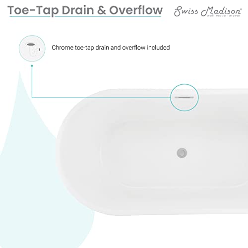 Image of Claire 60 inch Freestanding Bathtub Matte Black and Matte White