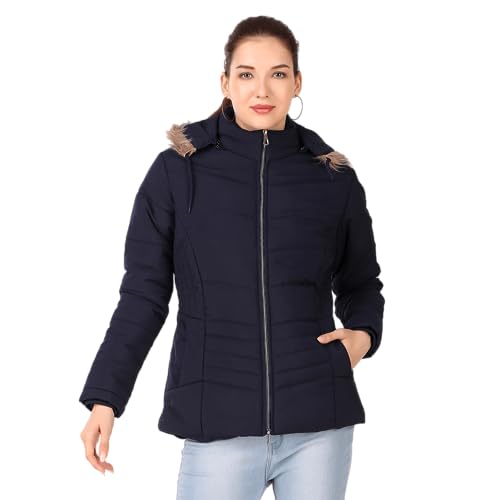 Image of Brazo Girls and Women's Puffer Regular Fit Bomber Jacket For Winter Wear | Hooded Neck | Full Sleeve | Zipper | Casual Jacket For Woman & Girl | Western Stylish Jacket For Women