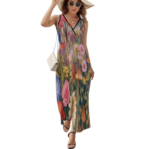 Robe de plage fluide imprimés jardins botaniques au style bohême