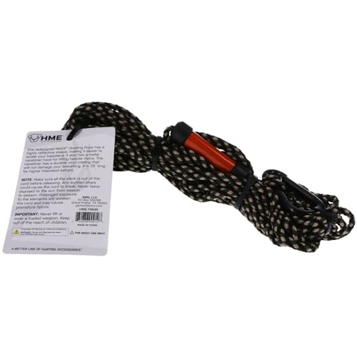 Image of HME Maxx Hoist Rope (25 FT) - Reliable Sturdy Adjustable Easy-to-Install Hunting Gear Lift System with Highly Reflective Band