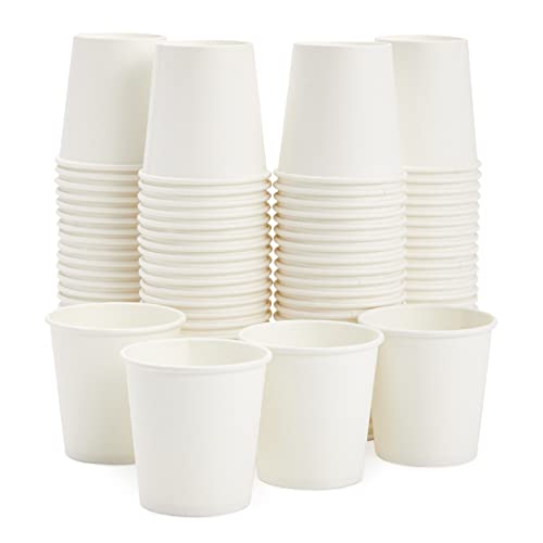 Einweg-Pappbecher für Espresso, Mundwasser, Tee, Kaffee (113 ml, weiß), 100 Stück Cover