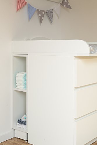 Preisvergleich Produktbild KraftKids Stauraumregal für Wickeltisch weiß passend für MALM Kommode
