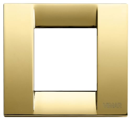 Vimar 17092.32 Idea Placca Classica 1 Modulo o 2 Moduli Ridotti, Metallo Pressofuso, Oro Lucido