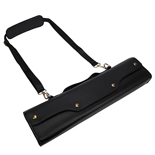 TANIQIACA Flute Carrying Bag, Synthetic Leather Portable Case with Shoulder Strap, 360° Rotating Interface, Soft Non Woven Fabric Lining, Suitable for Flute Storage and Protection (Black)
