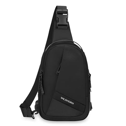 Image of WildHorn Sling Bag for Men | Water-Resistant Crossbody Chest Bag with Multiple Compartments I Adjustable Strap for Travel, Office & Daily Use