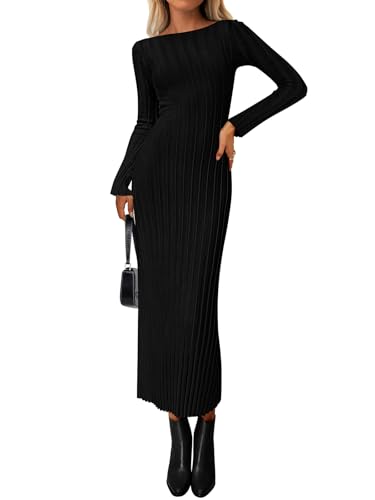 PRETTYGARDEN Womens Bodycon Sweater Dress Long...