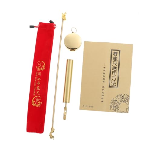 MOTHNUR Reines Kupfer Feng Shui Wünschelruten mit Kompass Tragbarer Dowsing Rod Detektor Abnehmbar zur Wasser Energiequelle Ortung Praktische Feng Shui Messsonde