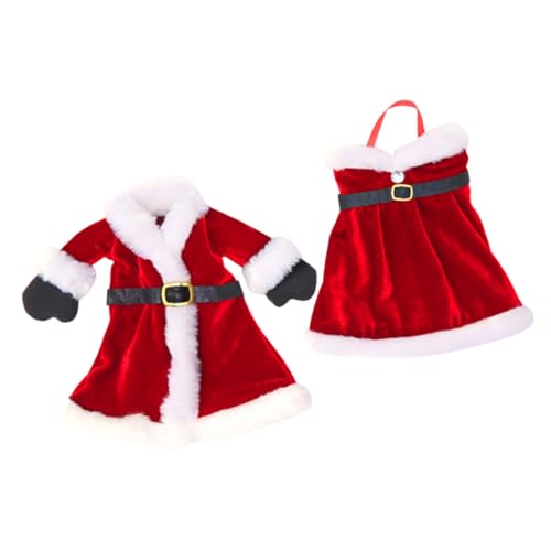 Healeved Funda para Botella de Vino Navideña 2 Piezas, Decoración de Tapa Diseño de Papá Noel en Tejido de Punto, Colores Brillantes, Adecuado para Fiestas y Ambiente Festivo de Navidad