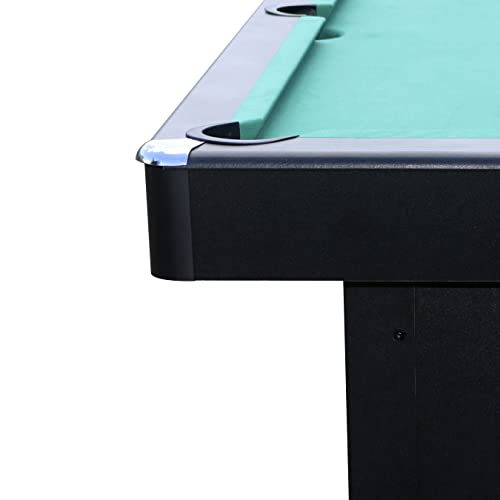 Premium Pool Billardtisch 7ft groß Tischbillard schwarz grünes Spieltuch mit Zubehör – Bild 6