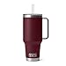 YETI Rambler 42 oz Tumbler with Handle and Straw Lid, Travel Mug Water Tumbler, Vacuum Insulated Cup with Handle, Stainless Steel, Wild Vine Red