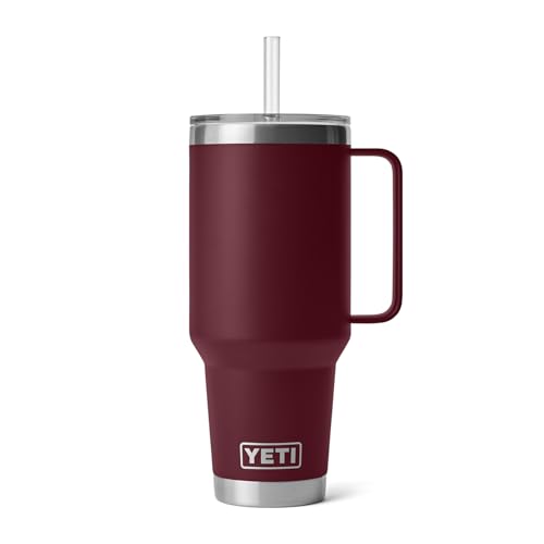 YETI Rambler 42 oz Straw Mug, Vacuum Insulated, Stainless Steel, Wild Vine Red