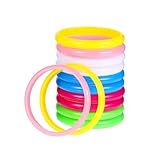 Toyvian 12pcs Candy Color Resin Bangle Plastic Bangle Bracelets Fashionable Wristband Bangle for Teenager Adults ( Random Color )