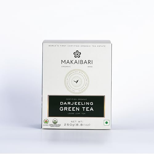 Image of Makaibari Darjeeling Green Tea | 250gm MonoCartoon | Antioxidant-Rich | USDA Certified Organic | Immunity Booster | Premium Green Tea | Handpicked | 100% Natural Loose leaf