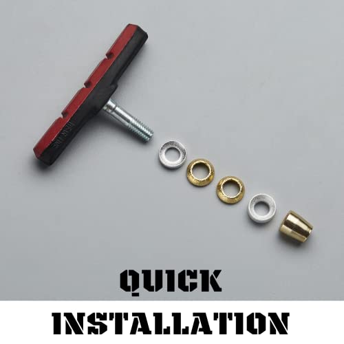 Corki Bike Brake Pads 2-Pairs, Mountain Bike V Brake Pads With Hex Nuts And Shims 70Mm Red #TOP2