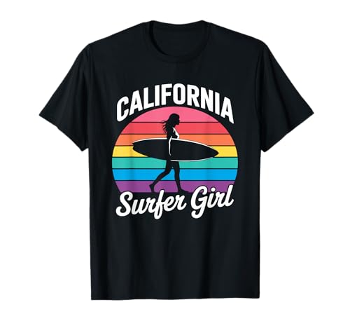 Surfer Girl California Surfing Surf Beach Women Cute Summer T-Shirt