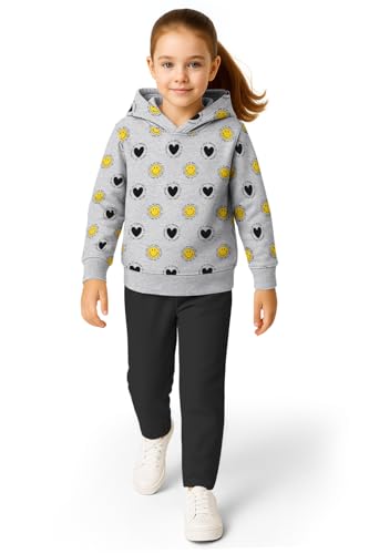 Image of HELLCAT Trendy Co-ords With Hoodie Sweatshirt and Trackpant Clothing Set for Girls.