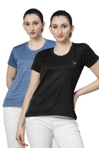 Image of UZARUS Women's Comfort Active Fit Workout Top Sports Gym T-Shirt (Pack of 2)