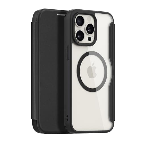 Taosan iPhone 15 Pro Max P[X 蒠^ wʃNA Magsafe Ή PU+PC J[h Xgbvz[  Vv ^ y X}zP[X (ubN)