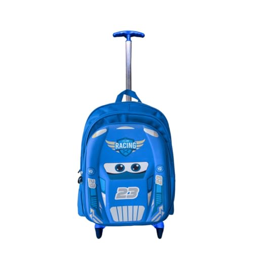 Mochila Rodinha 3d Macqueen Infantil Meninos Escolar Carros (Azul)