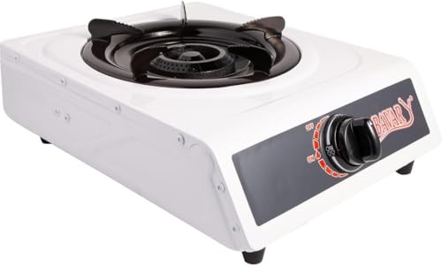 1- Flammiger Premium Gasbrenner Leistungsstarker Doppelbrenner für Outdoor & Campingkocher mit automatischer Zündung mit Druckminderer und Schlauch (1-Flammig mit Druckminderer und Schlauch) Gasherd – Bild 6