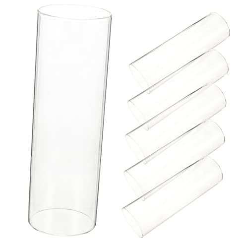 MAGICLULU 6 Piezas Candelera de Vidrio de Vidrio jarrones Altos Transparentes para centros de Mesa Elegante Velas flotantes Boda florero Cilindro Claro Titular de la Flor