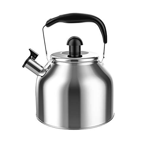 Tea Kettle Whistling Stainless Steel Teakettle for All Stovetop With Ergonomic Handle - 39 Quart Whistling Teapot