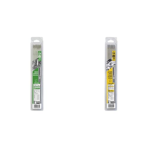 GYS - ELECTRODES Inox Ø 2, 0 316L - ETUI de 12 - CONSOMMABLE Soudure Arc/MMA - Amorcage Des 40V & GYS - ELECTRODES Rutiles Acier Ø 1, 6 E6013 - ETUI de 50 -...