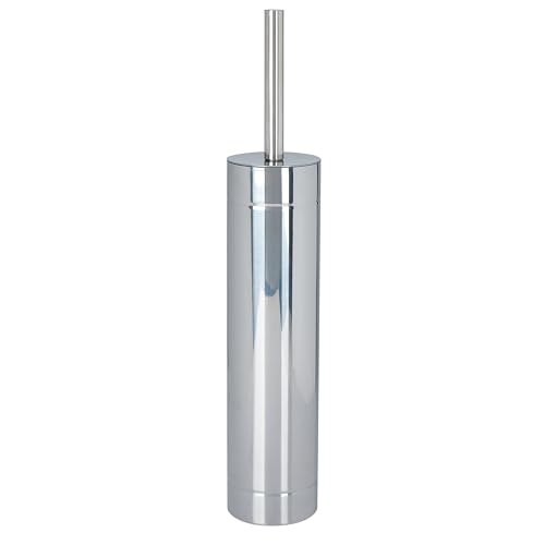 Image of Bath Bliss Toilet Brush with Weighted Base | Slender Design | 360 Degree Brush | Bathroom Cleaning | Chrome