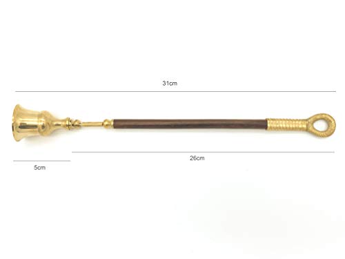 Sea-Club Brass Candle Snuffer, 26 cm, Elegant Dark Wood Handle, Multicolored, Kerzenlöscher 26cm - Image 4